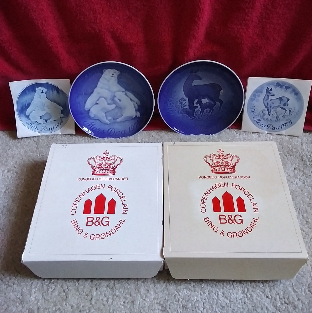 Bing & Grondahl Mother's Day plates. Set of 2.